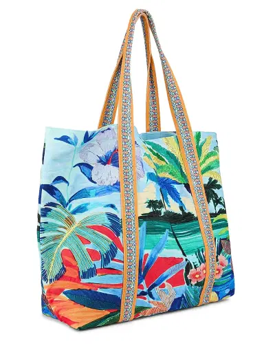 Johnny Was Women's Paradis Cotton Beach Tote Bag - Paradis | Thumbnail 3 Johnny Was Women's Paradis Cotton Beach Tote Bag - Paradis | Thumbnail 3
