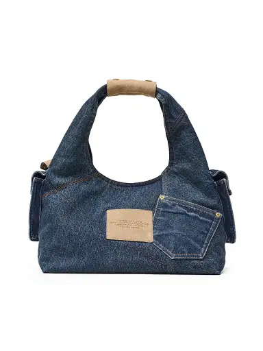 Marc Jacobs Women's The Denim & Suede Cargo Sack Bag - Dark Wash Indigo | Thumbnail 4 Marc Jacobs Women's The Denim & Suede Cargo Sack Bag - Dark Wash Indigo | Thumbnail 4