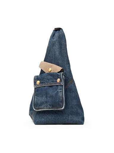 Marc Jacobs Women's The Denim & Suede Cargo Sack Bag - Dark Wash Indigo | Thumbnail 5 Marc Jacobs Women's The Denim & Suede Cargo Sack Bag - Dark Wash Indigo | Thumbnail 5