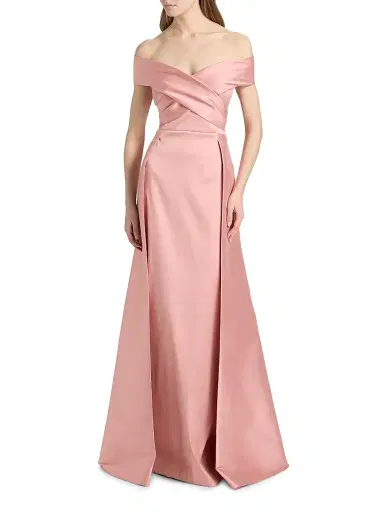 Teri Jon by Rickie Freeman Women's Overskirt Mikado Gown | Thumbnail 2