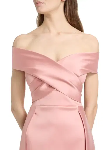 Teri Jon by Rickie Freeman Women's Overskirt Mikado Gown | Thumbnail 6