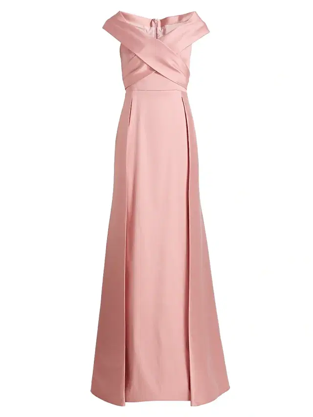 Teri Jon by Rickie Freeman Women's Overskirt Mikado Gown - Pink