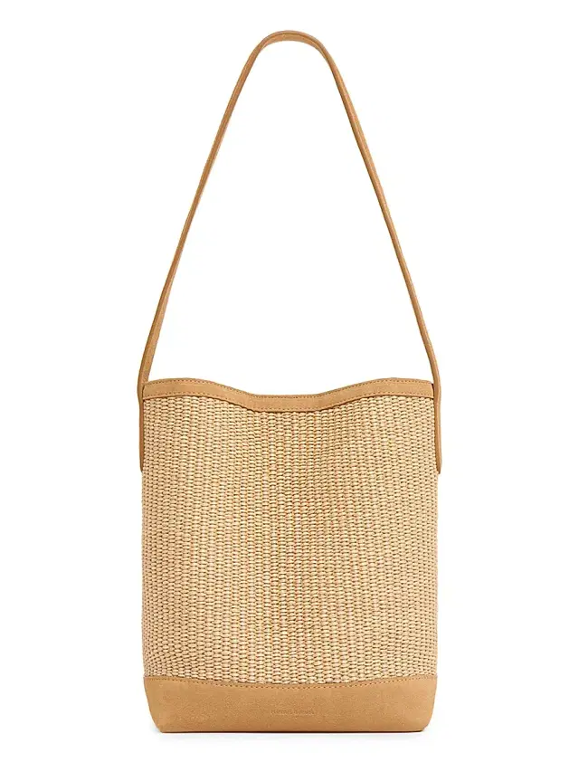 Mansur Gavriel Women's Everyday Raffia & Suede Basket Bag - Natural