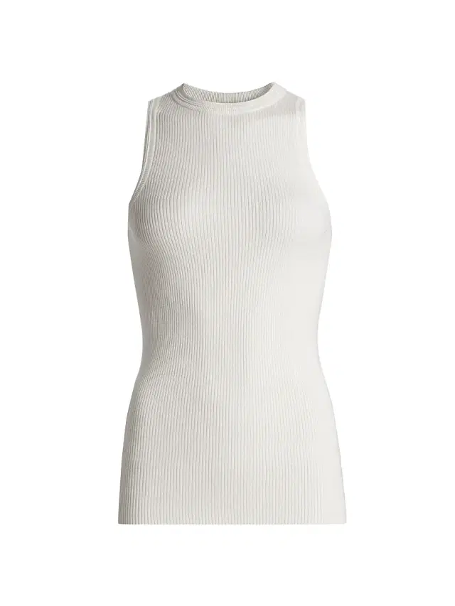 Lisa Yang Women's Amya Rib-Knit Cotton-Cashmere Tank - Salt