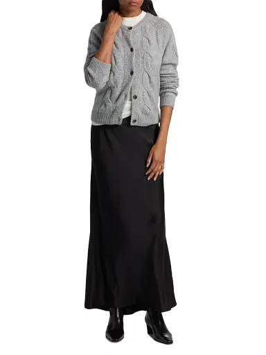 Lisa Yang Women's Gwyneth Cashmere-Silk Cardigan - Cloudy - Size Small | Thumbnail 2