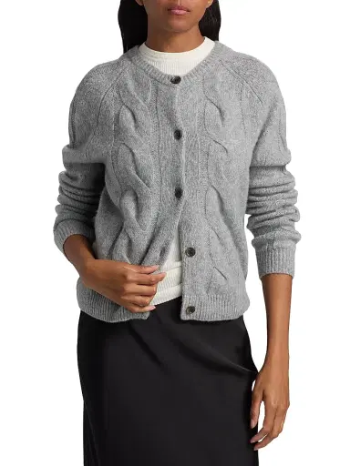 Lisa Yang Women's Gwyneth Cashmere-Silk Cardigan - Cloudy - Size Small | Thumbnail 3