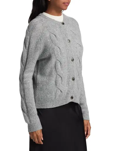 Lisa Yang Women's Gwyneth Cashmere-Silk Cardigan - Cloudy - Size Small | Thumbnail 4