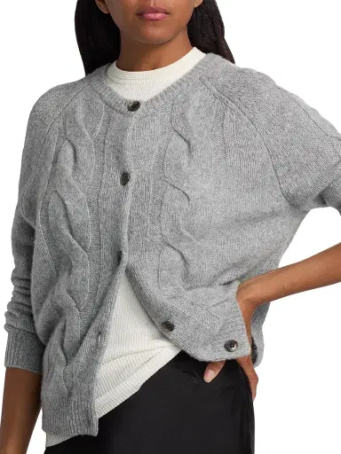 Lisa Yang Women's Gwyneth Cashmere-Silk Cardigan - Cloudy - Size Small | Thumbnail 6