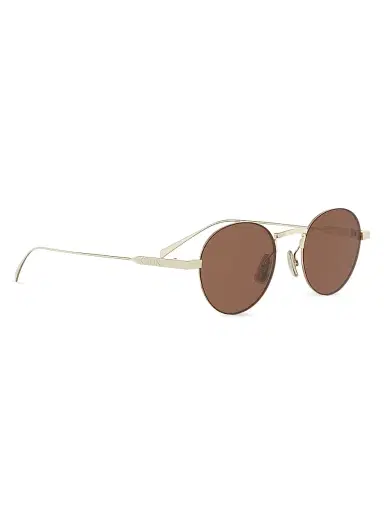 Celine Men's 49MM Round Sunglasses - Gold Brown | Thumbnail 8