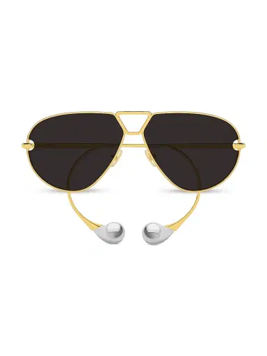 Bottega Veneta Women's Drop 64MM Aviator Sunglasses - Gold Black | Thumbnail 2
