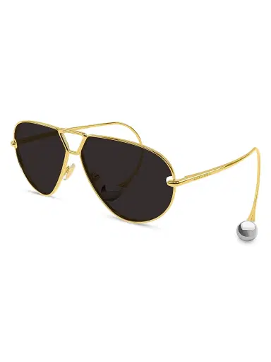 Bottega Veneta Women's Drop 64MM Aviator Sunglasses - Gold Black | Thumbnail 1