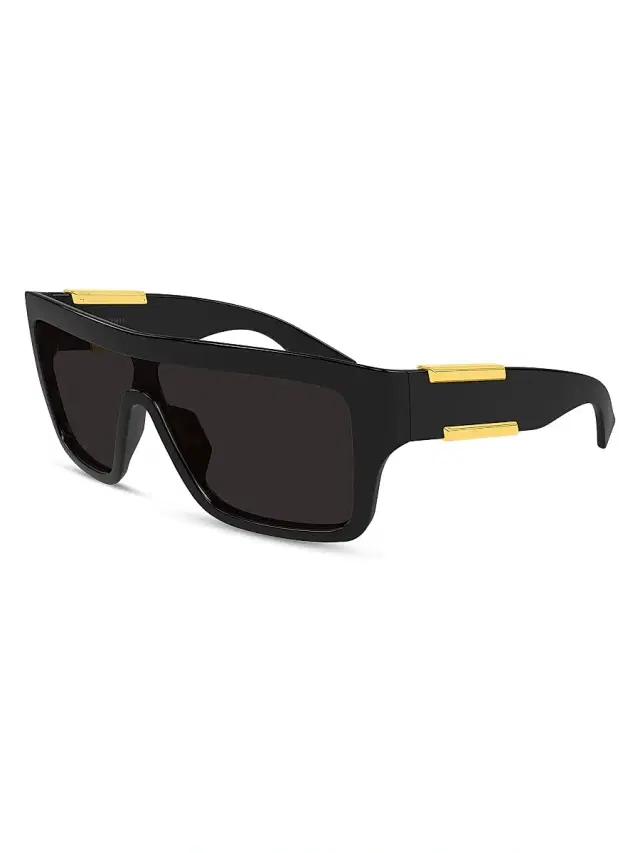 Bottega Veneta Women's Dash Ribbon 99MM Shield Sunglasses - Black
