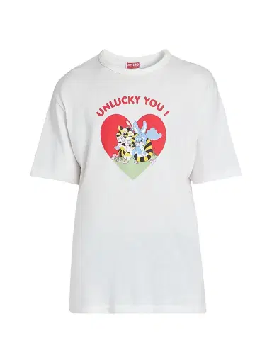 KENZO Men's Unlucky You Cartoon Classic T-Shirt - Off White - Size Large | Thumbnail 1 KENZO Men's Unlucky You Cartoon Classic T-Shirt - Off White - Size Large | Thumbnail 1