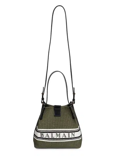 Balmain Women's Release Canvas Bucket Bag - Dark Olive Multi | Thumbnail 5 Balmain Women's Release Canvas Bucket Bag - Dark Olive Multi | Thumbnail 5