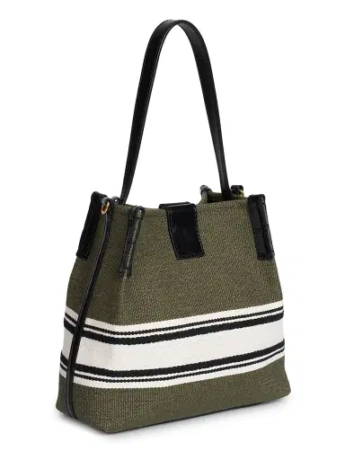 Balmain Women's Release Canvas Bucket Bag - Dark Olive Multi | Thumbnail 7 Balmain Women's Release Canvas Bucket Bag - Dark Olive Multi | Thumbnail 7