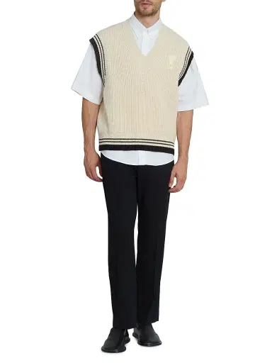 AMI PARIS Men's Embroidered Logo Boxy Cotton Shirt - Blanc Naturel - Size 34 | Thumbnail 2 AMI PARIS Men's Embroidered Logo Boxy Cotton Shirt - Blanc Naturel - Size 34 | Thumbnail 2