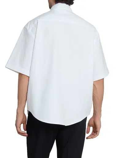 AMI PARIS Men's Embroidered Logo Boxy Cotton Shirt - Blanc Naturel - Size 34 | Thumbnail 5 AMI PARIS Men's Embroidered Logo Boxy Cotton Shirt - Blanc Naturel - Size 34 | Thumbnail 5