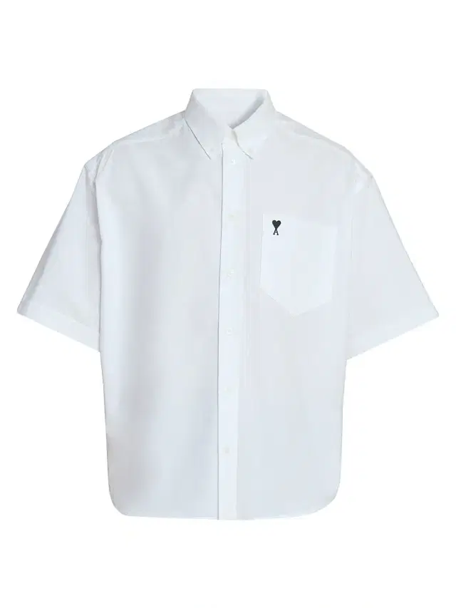 Men's Embroidered Logo Boxy Cotton Shirt - Blanc Naturel