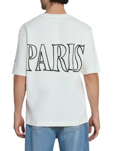 AMI PARIS Men's Logo Cotton T-Shirt - Blanc Creme | Thumbnail 5 AMI PARIS Men's Logo Cotton T-Shirt - Blanc Creme | Thumbnail 5