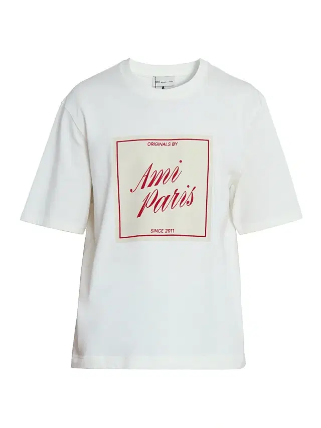Men's Boxy Logo Cotton T-Shirt - Blanc Creme