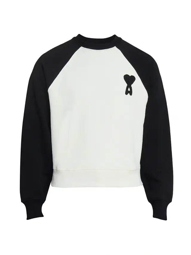 Men's Boxy Crochet Ami De Coeur Raglan Sweatshirt - Blanc Creme Noir