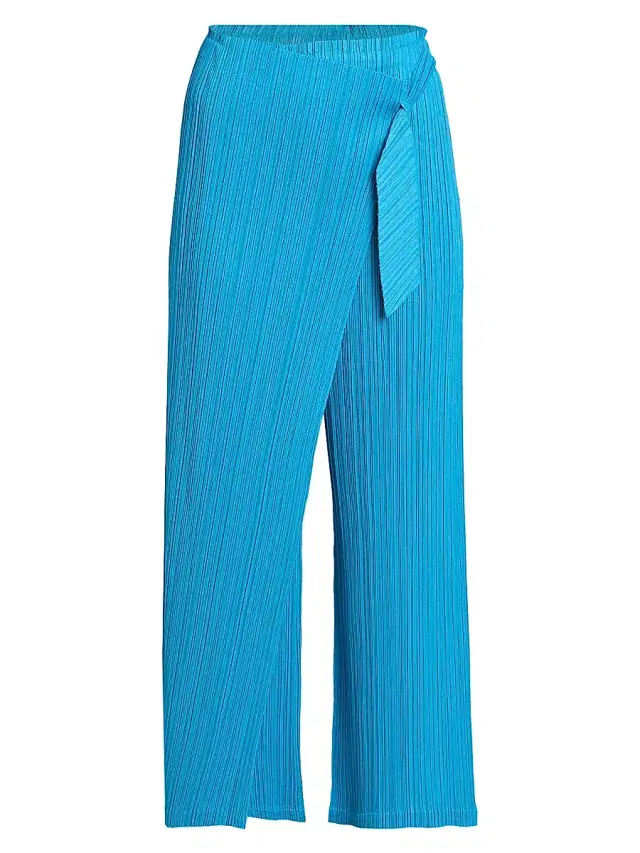 Pleats Please Issey Miyake Women's Facade Plissé Wrap Pants - Saxe Blue