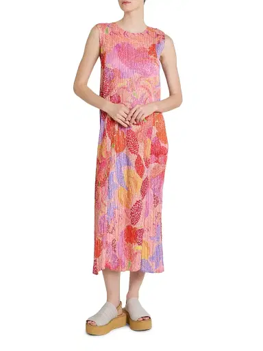 Pleats Please Issey Miyake Women's Foggy Forest Plissé Midi-Dress | Thumbnail 2