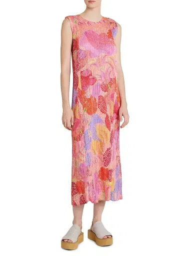 Pleats Please Issey Miyake Women's Foggy Forest Plissé Midi-Dress | Thumbnail 3