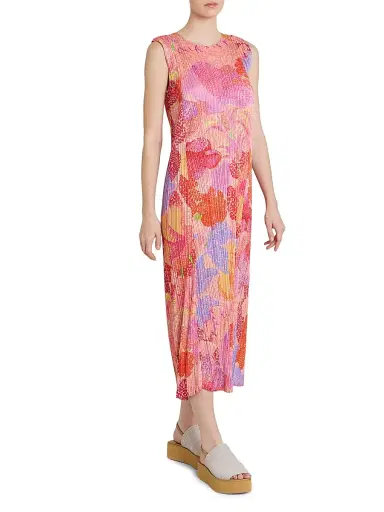 Pleats Please Issey Miyake Women's Foggy Forest Plissé Midi-Dress | Thumbnail 4