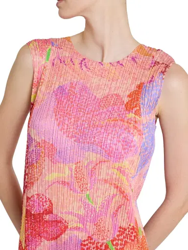 Pleats Please Issey Miyake Women's Foggy Forest Plissé Midi-Dress | Thumbnail 6