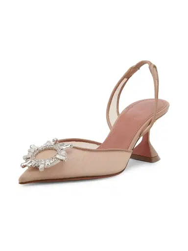 Amina Muaddi Women's Begum 70MM Mesh Slingback Pumps | Thumbnail 2