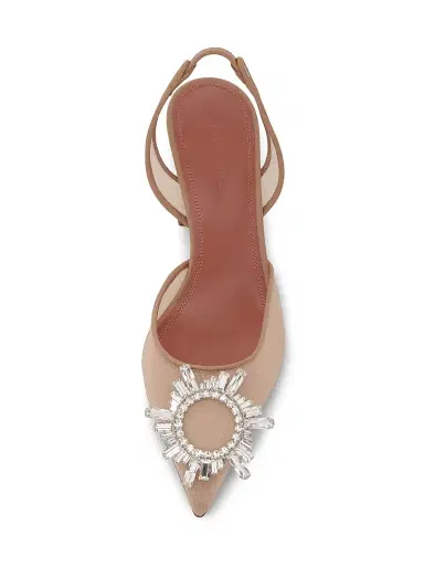 Amina Muaddi Women's Begum 70MM Mesh Slingback Pumps | Thumbnail 4