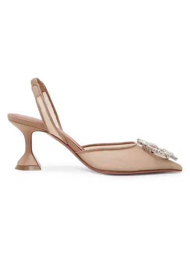Amina Muaddi Women's Begum 70MM Mesh Slingback Pumps | Thumbnail 1