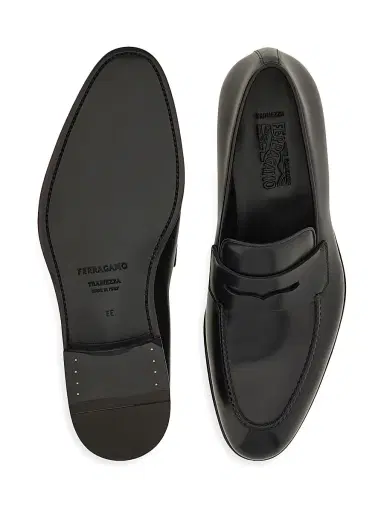 Ferragamo Men's Brandy Patent Leather Penny Loafers - Nero - Size 12 | Thumbnail 4