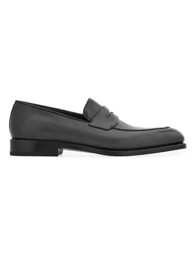 Ferragamo Men's Brandy Patent Leather Penny Loafers - Nero - Size 12 | Thumbnail 1