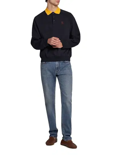Versace Men's Medusa Collared Sweatshirt - Navy Blue - Size XL | Thumbnail 2
