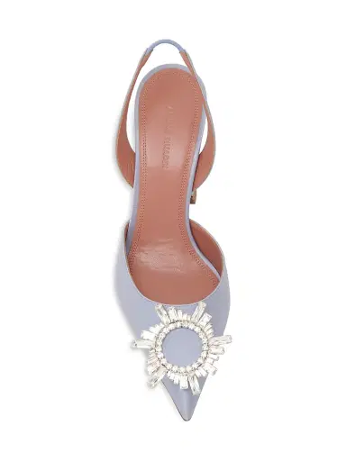 Amina Muaddi Women's Begum 95MM Silk Slingback Pumps | Thumbnail 4 Amina Muaddi Women's Begum 95MM Silk Slingback Pumps | Thumbnail 4