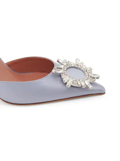 Amina Muaddi Women's Begum 95MM Silk Slingback Pumps | Thumbnail 5 Amina Muaddi Women's Begum 95MM Silk Slingback Pumps | Thumbnail 5