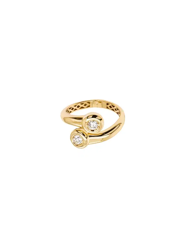 Wish Fine Jewelry 0.241ct Diamond 14K Gold Bypass Ring