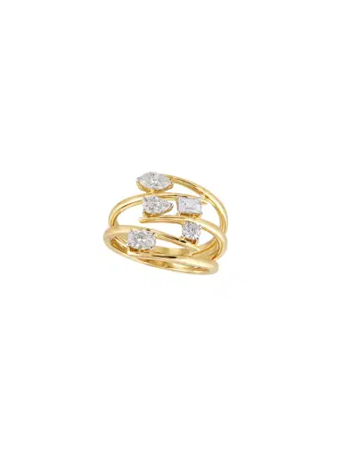 Wish Fine Jewelry 0.488ct Diamond 14K Gold Row Ring | Thumbnail 1 Wish Fine Jewelry 0.488ct Diamond 14K Gold Row Ring | Thumbnail 1