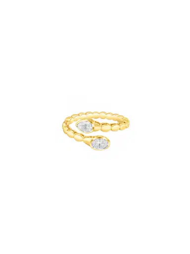 Wish Fine Jewelry 0.528ct Diamond 14K Gold Bypass Ring | Thumbnail 1