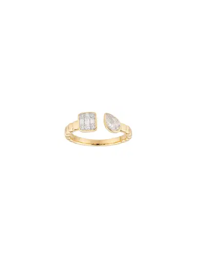 Wish Fine Jewelry 0.528ct Diamond 14K Gold Multi Shape Open Ring | Thumbnail 1