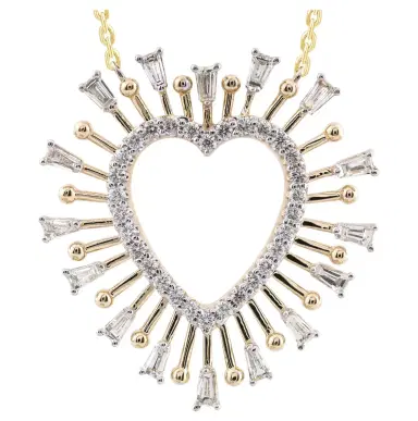 Wish Fine Jewelry 0.875ct Diamond 14K Gold Heart Necklace | Thumbnail 1 Wish Fine Jewelry 0.875ct Diamond 14K Gold Heart Necklace | Thumbnail 1