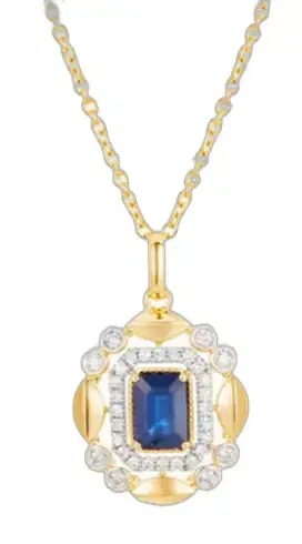 Wish Fine Jewelry 1.551ct Diamond Sapphire 14K Gold Necklace | Thumbnail 1 Wish Fine Jewelry 1.551ct Diamond Sapphire 14K Gold Necklace | Thumbnail 1