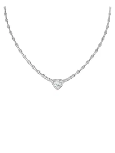 Wish Fine Jewelry 3.11ct Diamond 18K Gold Heart Solitaire Necklace | Thumbnail 1