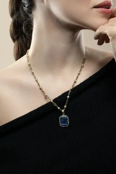 Sylva & Cie Diamond Beaded Necklace | Thumbnail 4