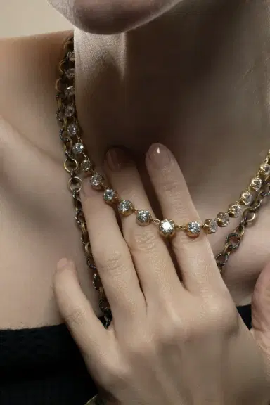 Sylva & Cie Old European Diamond Riviera Necklace | Thumbnail 3