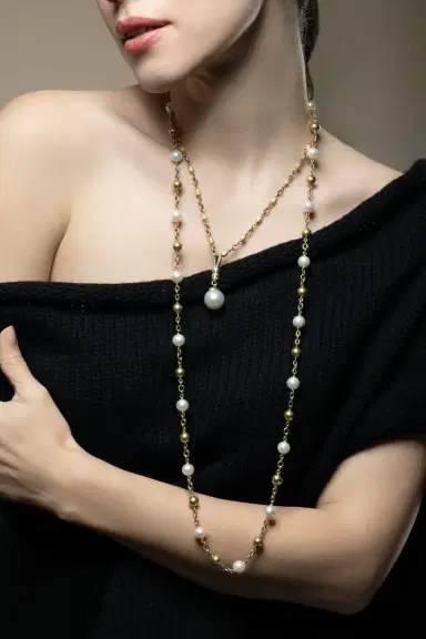 Sylva & Cie Textured Nugget Necklace | Thumbnail 2
