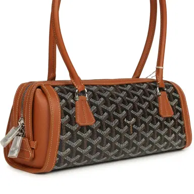 goyard Goyard Goyardine Canvas Bonbonnière Bag Black and Brown Chevroches Calfskin Palladium Hardware | Thumbnail 2