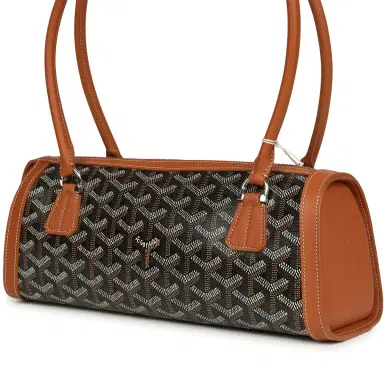 goyard Goyard Goyardine Canvas Bonbonnière Bag Black and Brown Chevroches Calfskin Palladium Hardware | Thumbnail 5
